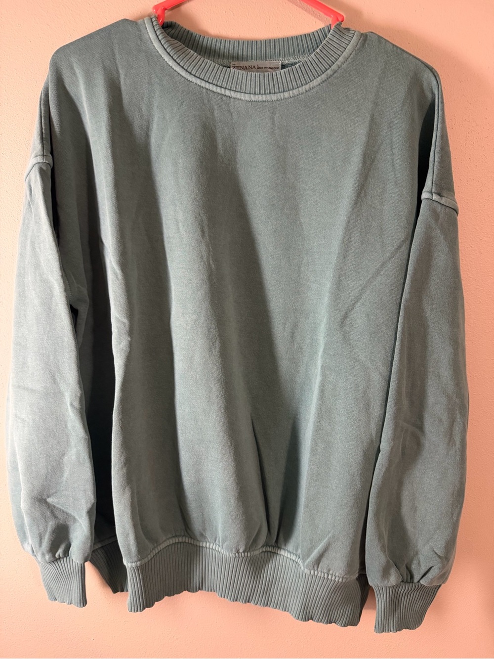 Zenana Outfitters Oversized Crewneck Sweatshirt in Ash Jade